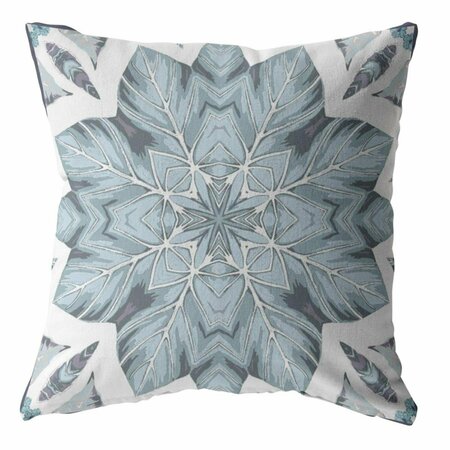 PALACEDESIGNS 16 in. Blue Floral Forest Indoor & Outdoor Throw Pillow PA3089597